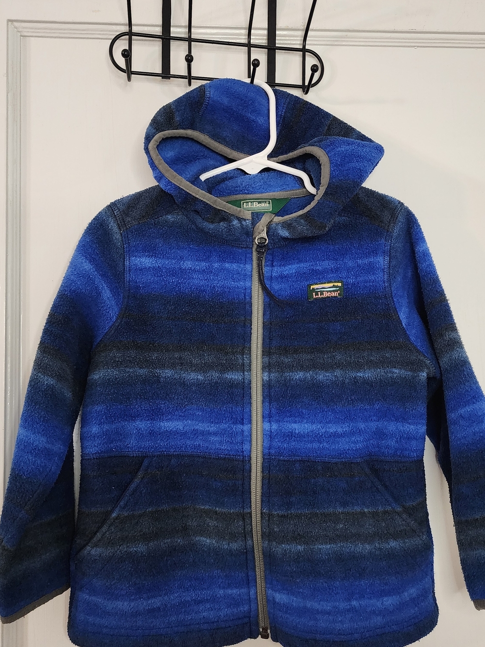 L.L. Bean 4T Blue & Navy Ombre Hooded Fleece Jacket